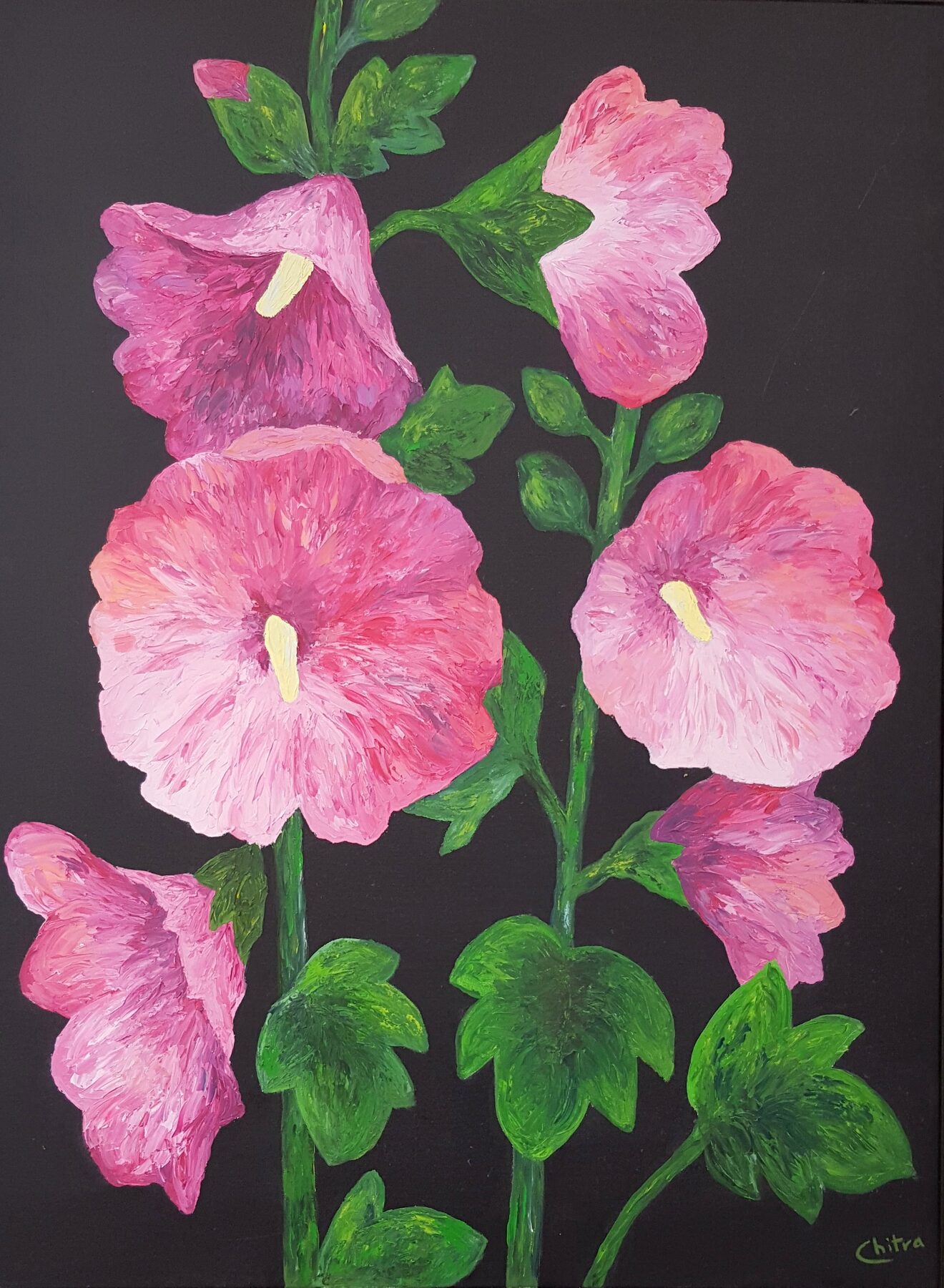 Hollyhock Twilight by Chitra Nayak
